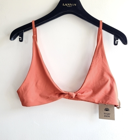 New Toast Swim Signature Knot Bikini Top In Rust NWT Size Large - Picture 13 of 17